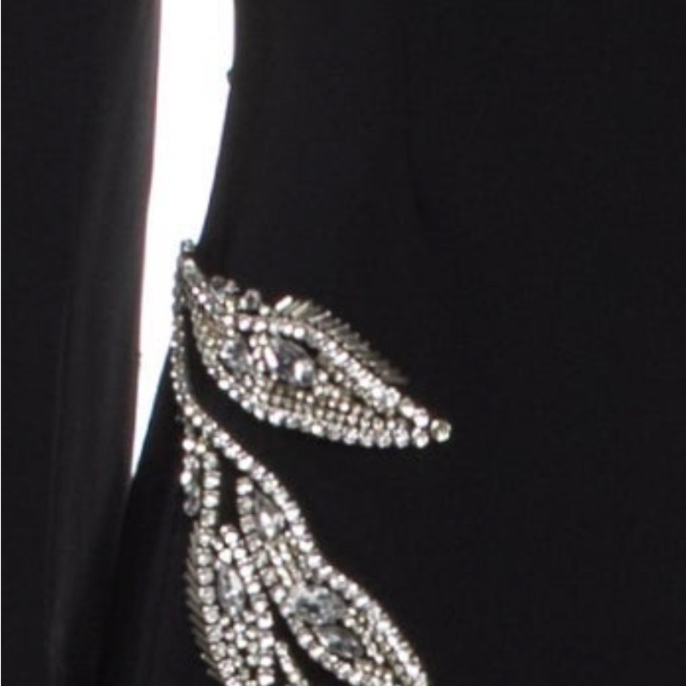 cinq a sept Black Blazer with Silver beaded Leaf Embellishment - Picture 4 of 13
